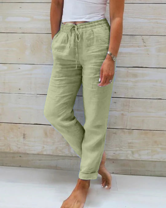 Esteralda | Pantalón de Algodón y Lino con Cintura Elástica