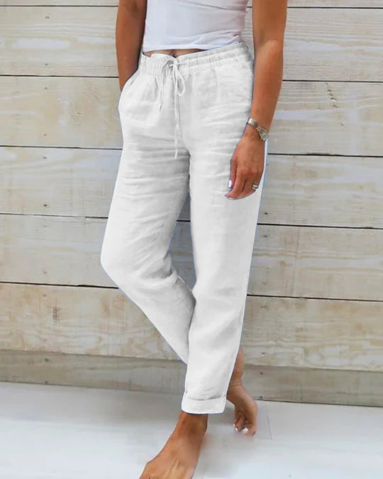 Esteralda | Pantalón de Algodón y Lino con Cintura Elástica