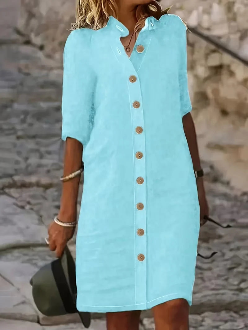 Keiniza | Vestido Camisero de Manga Corta
