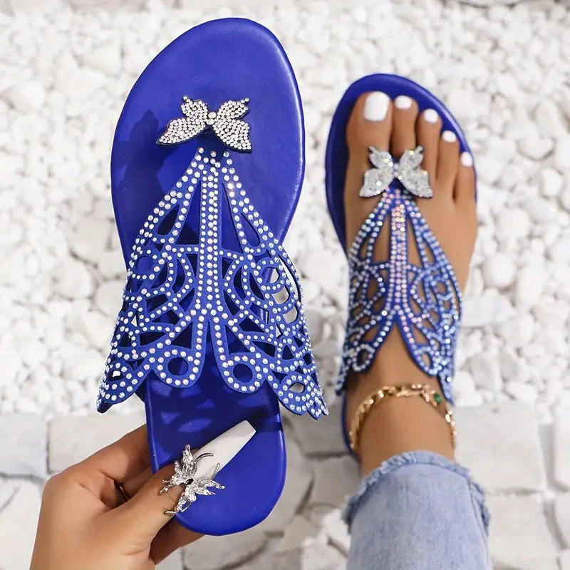 Thitera | Sandalias Elegantes de Piel con Detalle de Mariposa