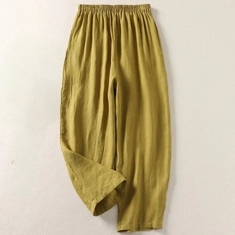 Amalia | Pantalones Fluidos de Algodón y Lino