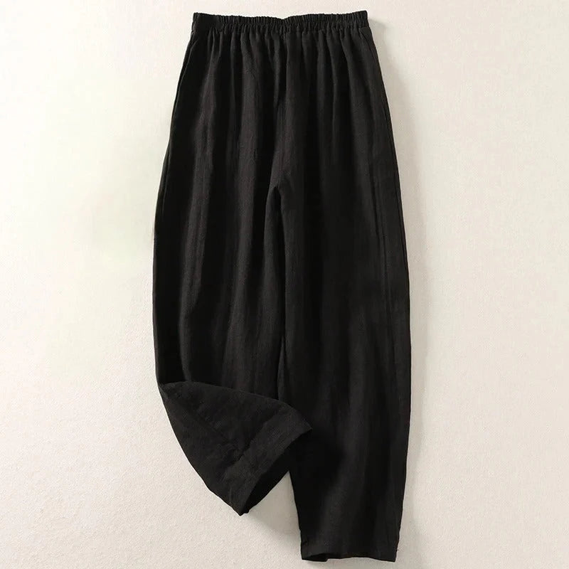 Amalia | Pantalones Fluidos de Algodón y Lino