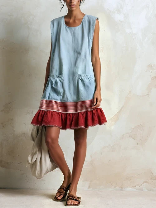 Annora | Vestido Túnica sin Mangas con Bajo Fruncido