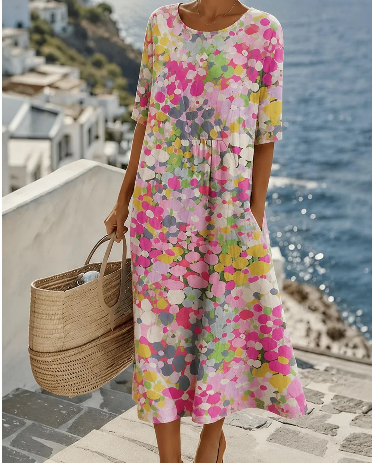 Chérie | Vestido Midi Floral Amplio y Ligero