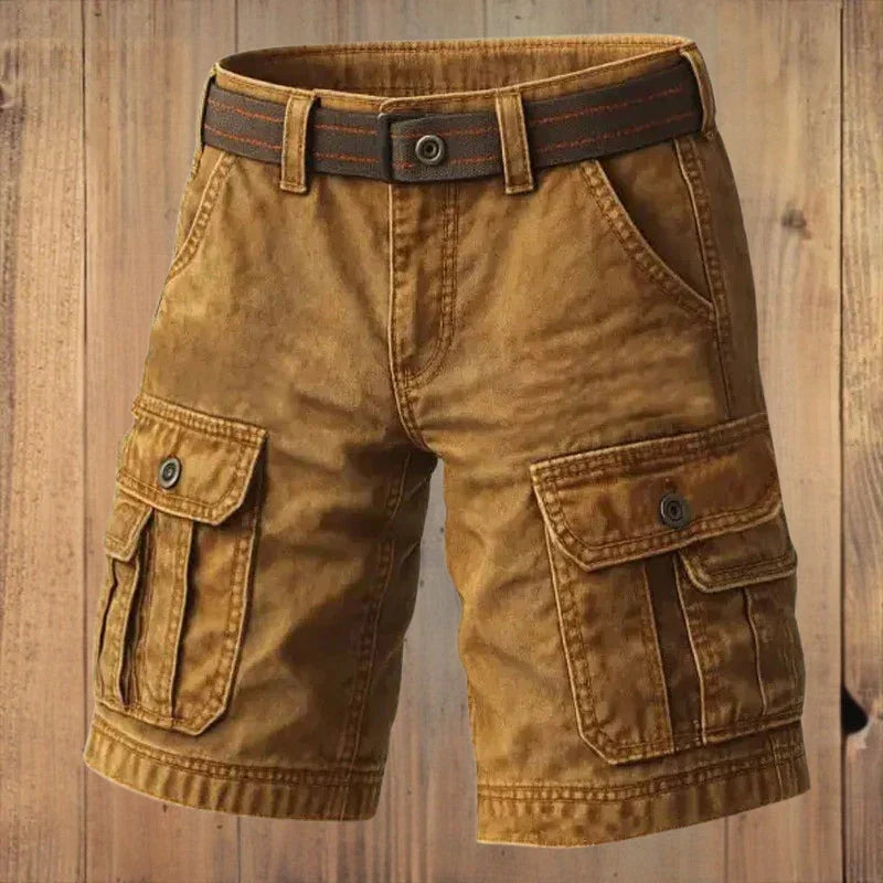 Graham | Pantalones Cortos Cargo Retro Multibolsillos + Cinturón de Regalo