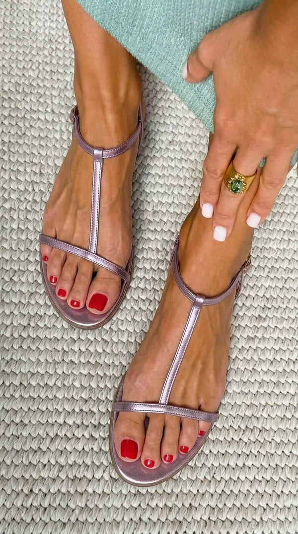 Rosalba | Sandalias Doradas Elegantes