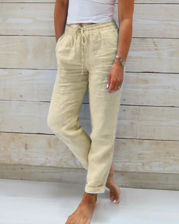 Esteralda | Pantalón de Algodón y Lino con Cintura Elástica