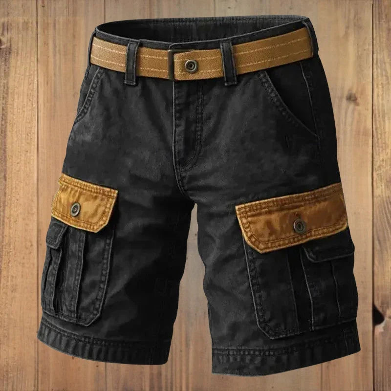 Graham | Pantalones Cortos Cargo Retro Multibolsillos + Cinturón de Regalo