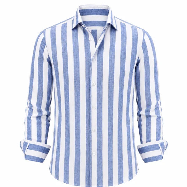 Santorini | Camisa de Lino a Rayas para Hombre
