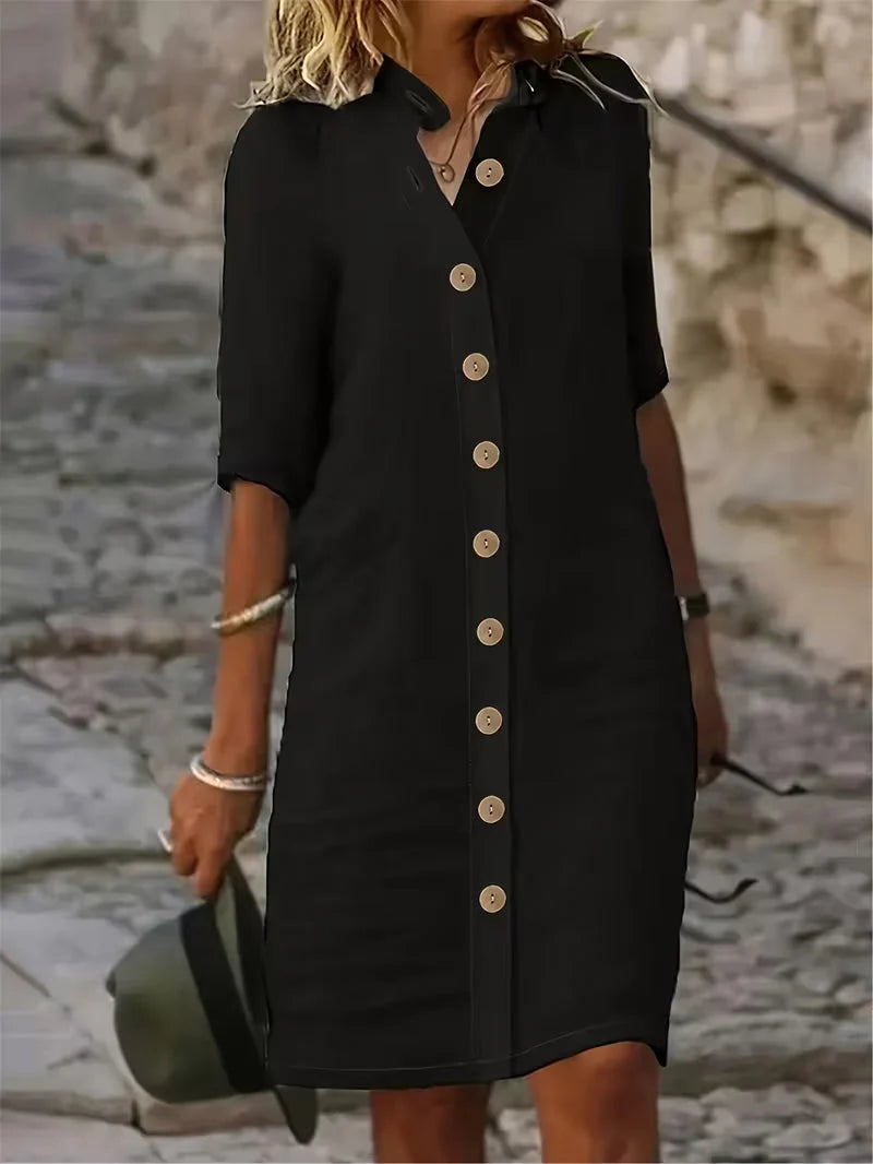 Keiniza | Vestido Camisero de Manga Corta