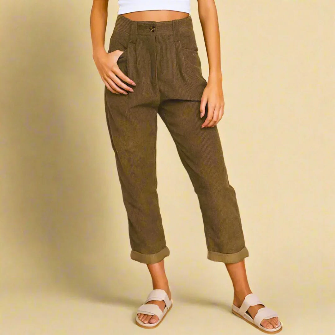 LINA ROSSI™ - Pantalones de pana para mujer
