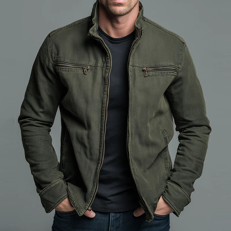 Nereo | Chaqueta Vintage de Algodón con Cremallera