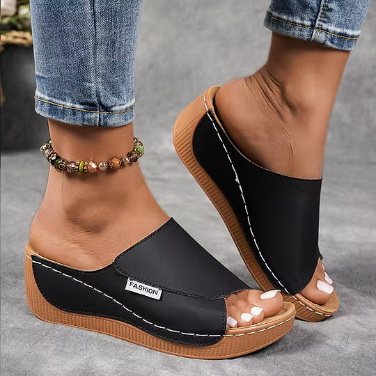 Merilyn | Sandalias Cómodas de Piel con Suela Gruesa y Apoyo del Arco Plantar