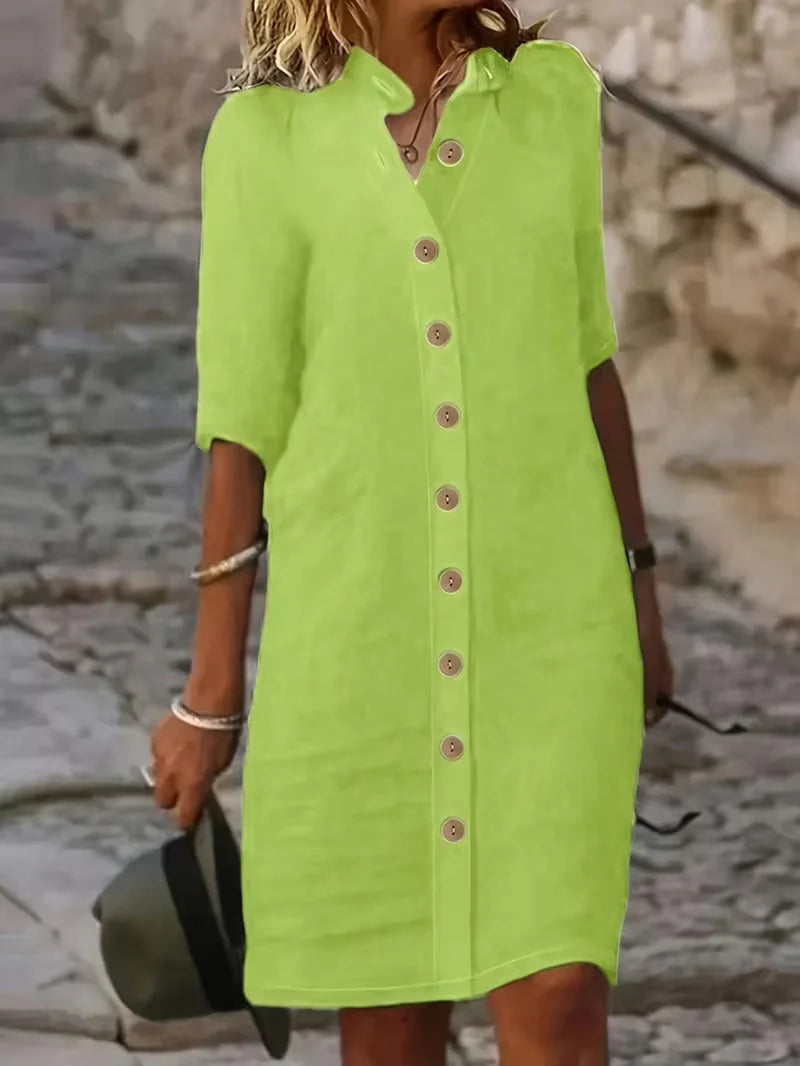 Keiniza | Vestido Camisero de Manga Corta