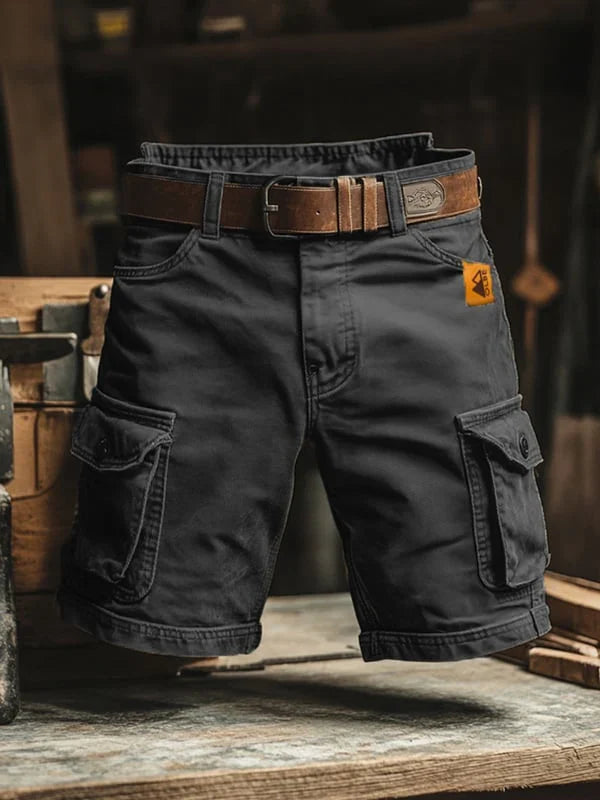Gunnar | Pantalones Cortos Cargo Retro Multibolsillos + Cinturón de Regalo