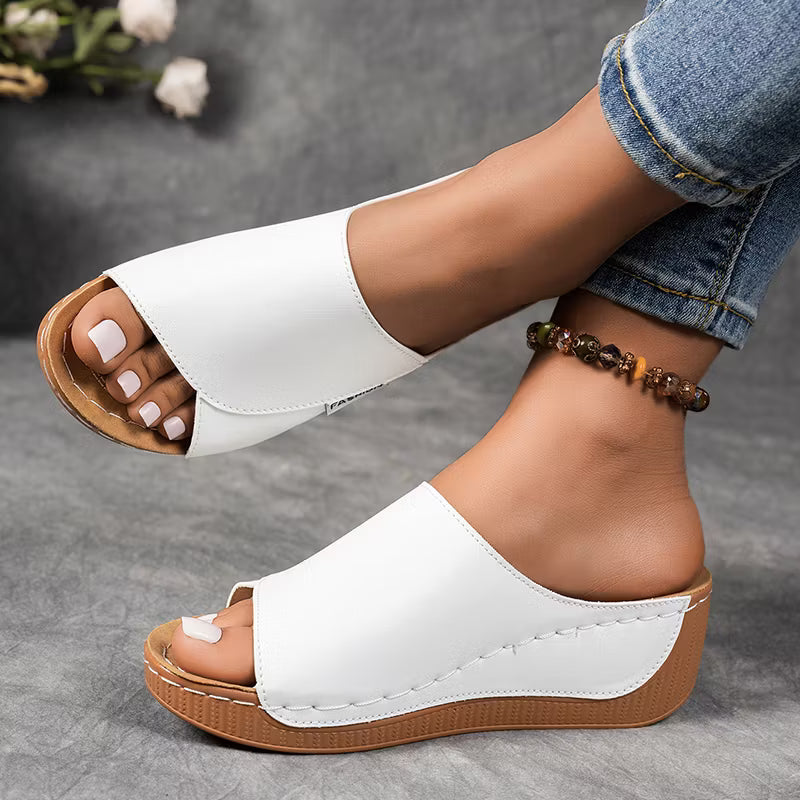 Merilyn | Sandalias Cómodas de Piel con Suela Gruesa y Apoyo del Arco Plantar
