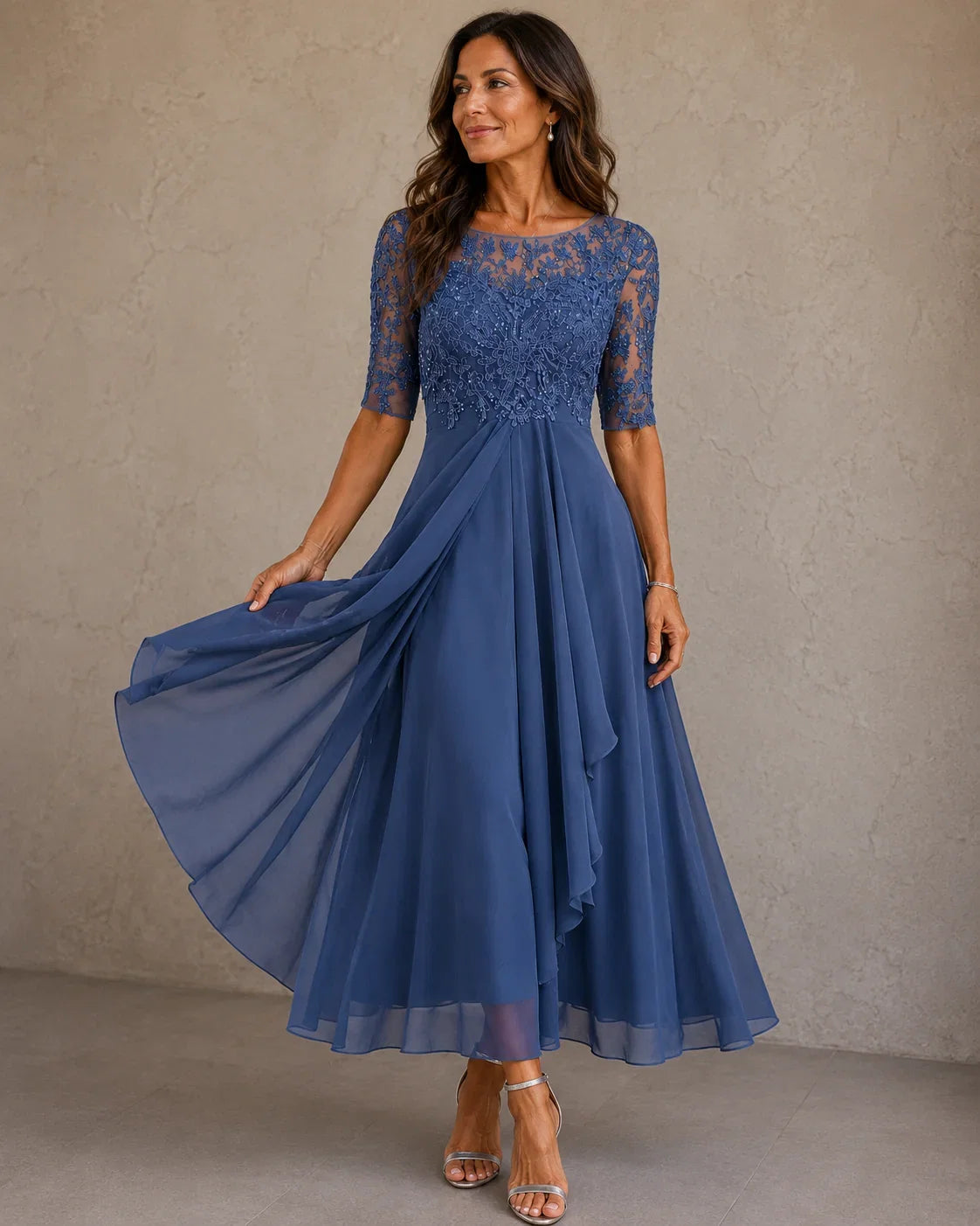 Abella | Vestido de Encaje y Gasa