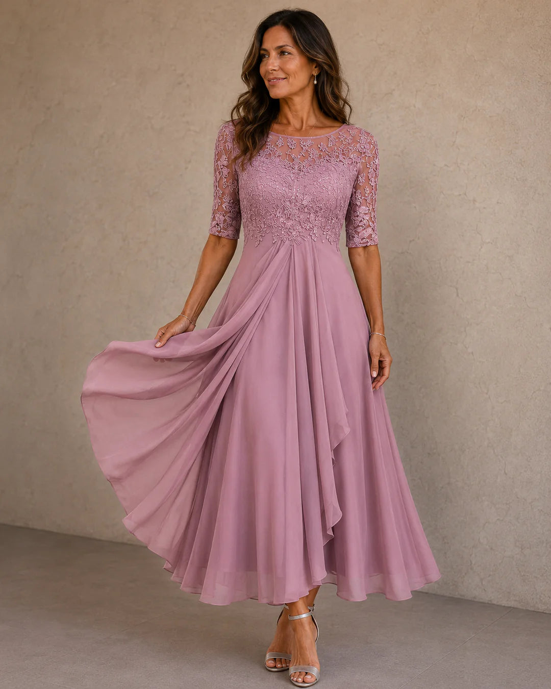 Abella | Vestido de Encaje y Gasa