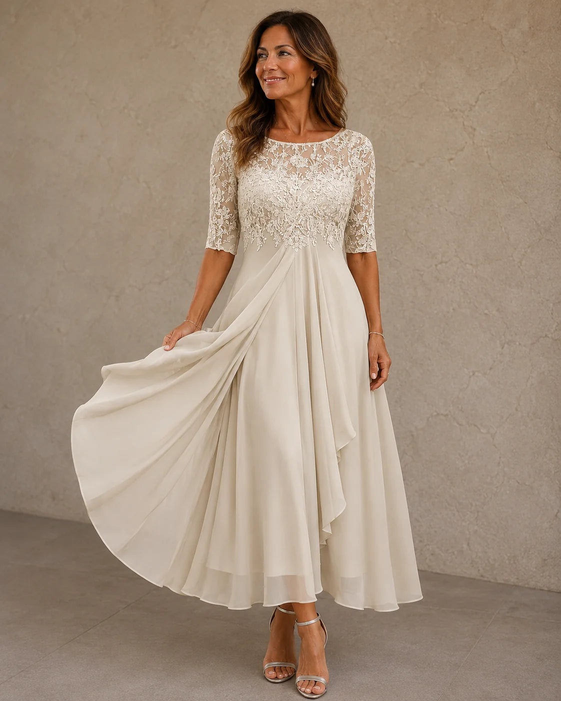 Abella | Vestido de Encaje y Gasa