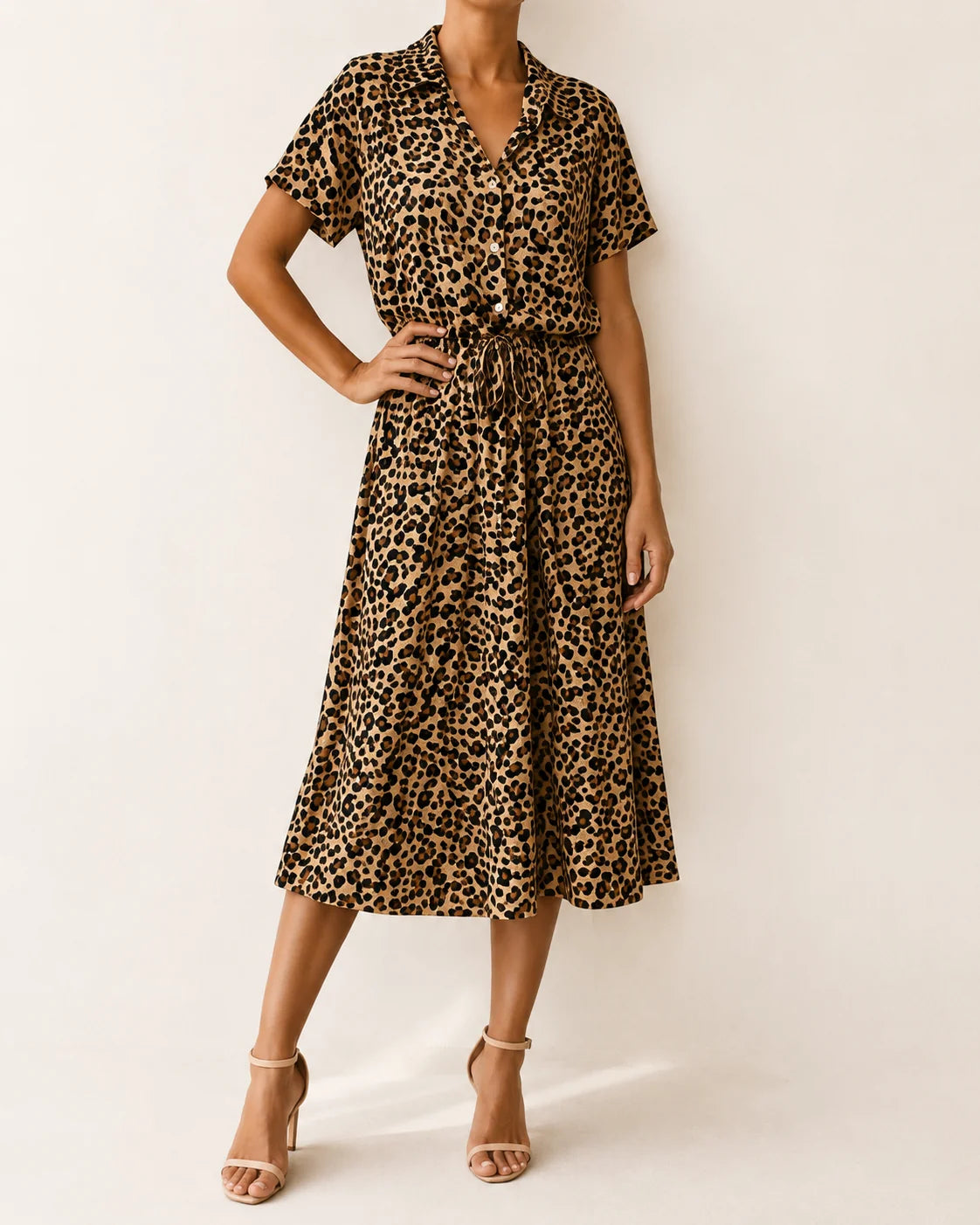 Ninetta | Vestido Midi con Estampado de Lunares Abstractos