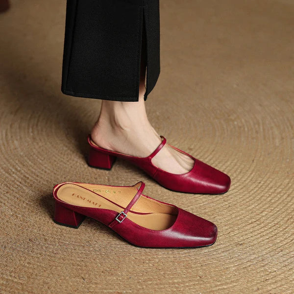 Irenia | Mules Mary Jane de Punta Cuadrada