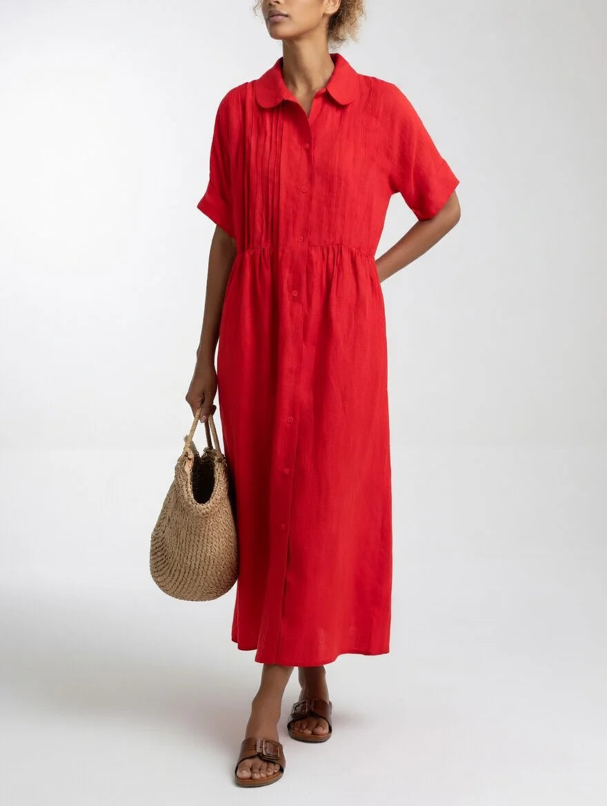Lysandra | Vestido Camisero de Lino para Verano