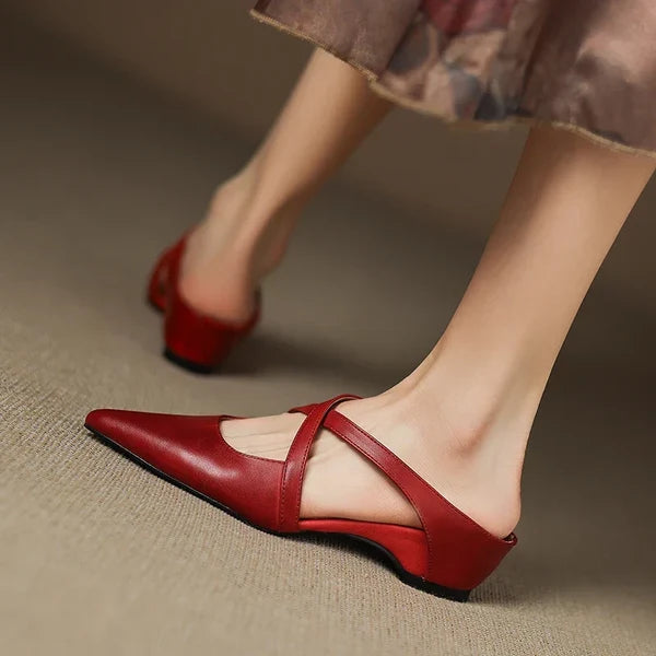 Carmela | Mules de Punta con Tiras Cruzadas