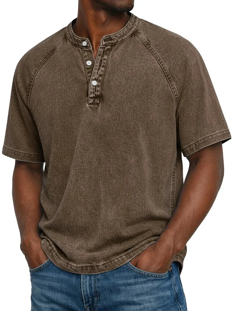 Iker | Camisa Vintage con Botones para Hombre