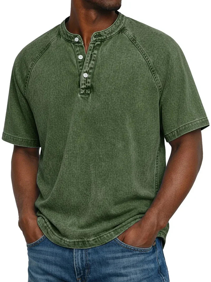 Iker | Camisa Vintage con Botones para Hombre