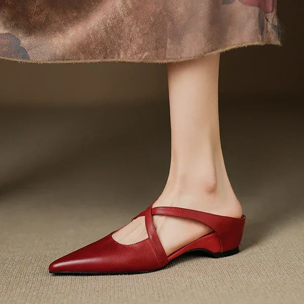 Carmela | Mules de Punta con Tiras Cruzadas