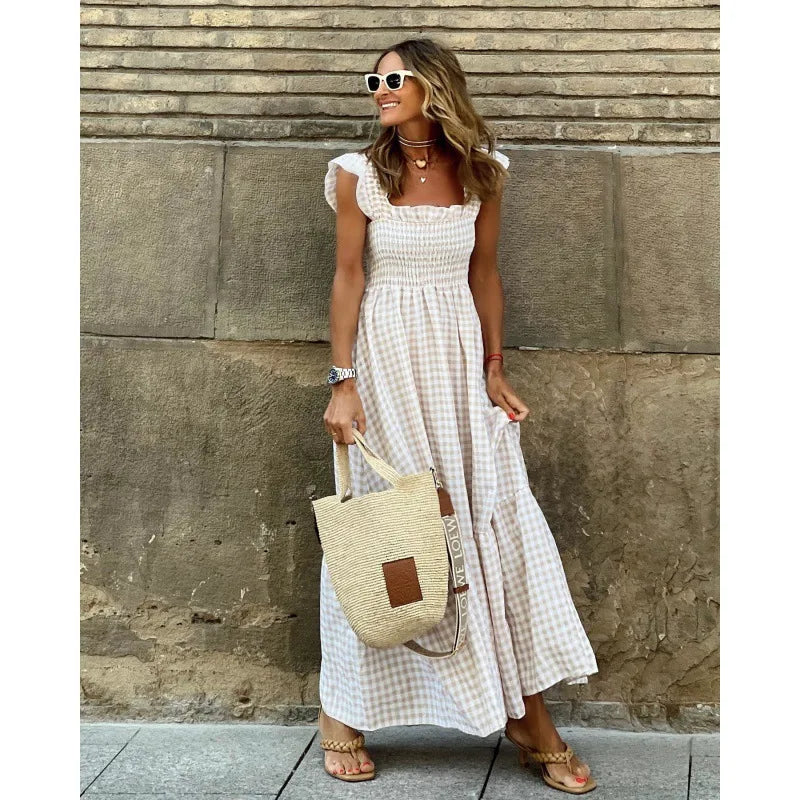 Jayne | Vestido Largo sin Mangas con Escote Cuadrado