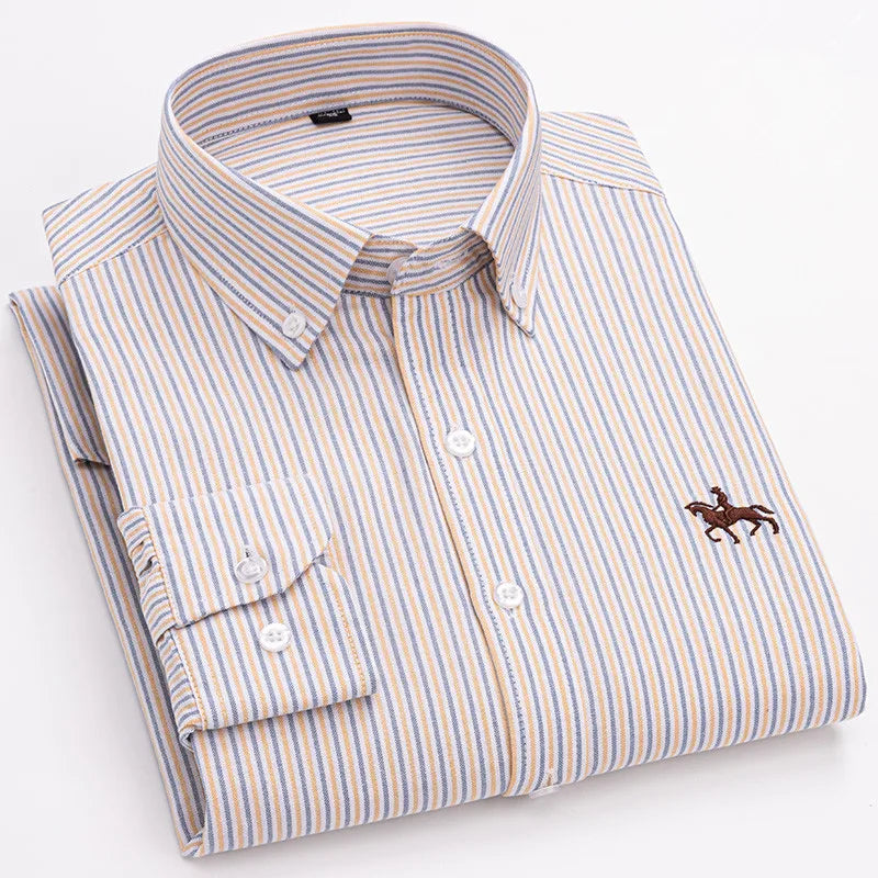 Raúl™ Camisa de hombre 100% algodón de manga larga