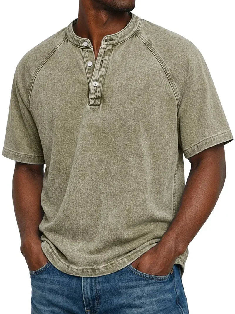 Iker | Camisa Vintage con Botones para Hombre
