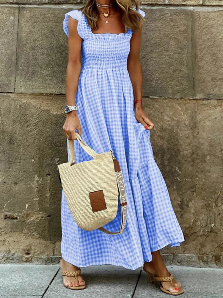 Jayne | Vestido Largo sin Mangas con Escote Cuadrado