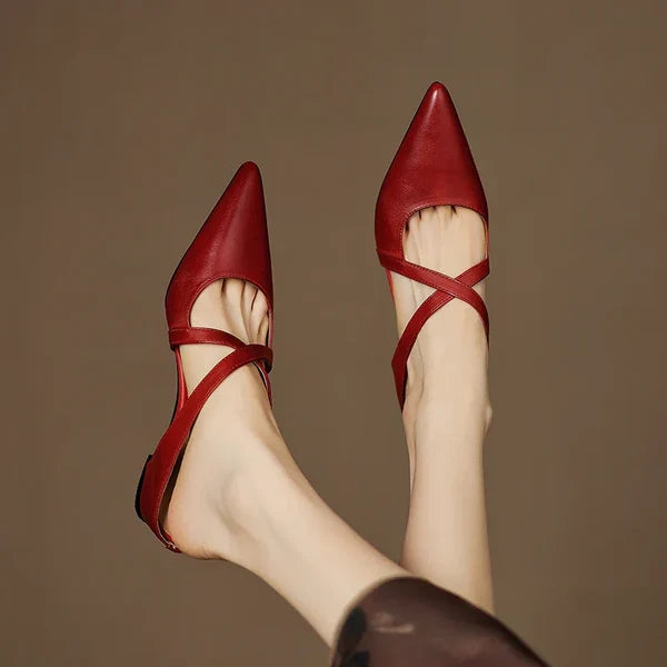 Carmela | Mules de Punta con Tiras Cruzadas