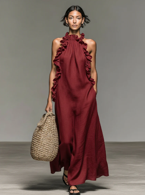 Lua | Vestido Largo con Bolsillos + Bolso de Regalo