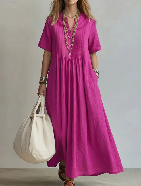 Diletta | Vestido Plisado de Corte Favorecedor + bolso de regalo