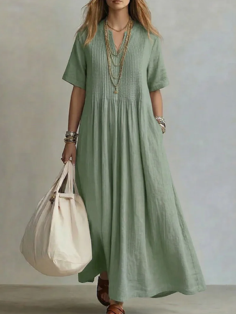 Diletta | Vestido Plisado de Corte Favorecedor + bolso de regalo