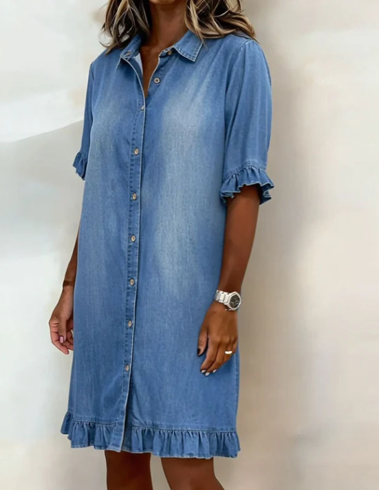 Angelica | Vestido Vaquero de Corte Relajado