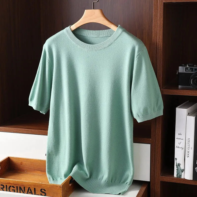 Mario - Camiseta de punto de cachemira para hombre