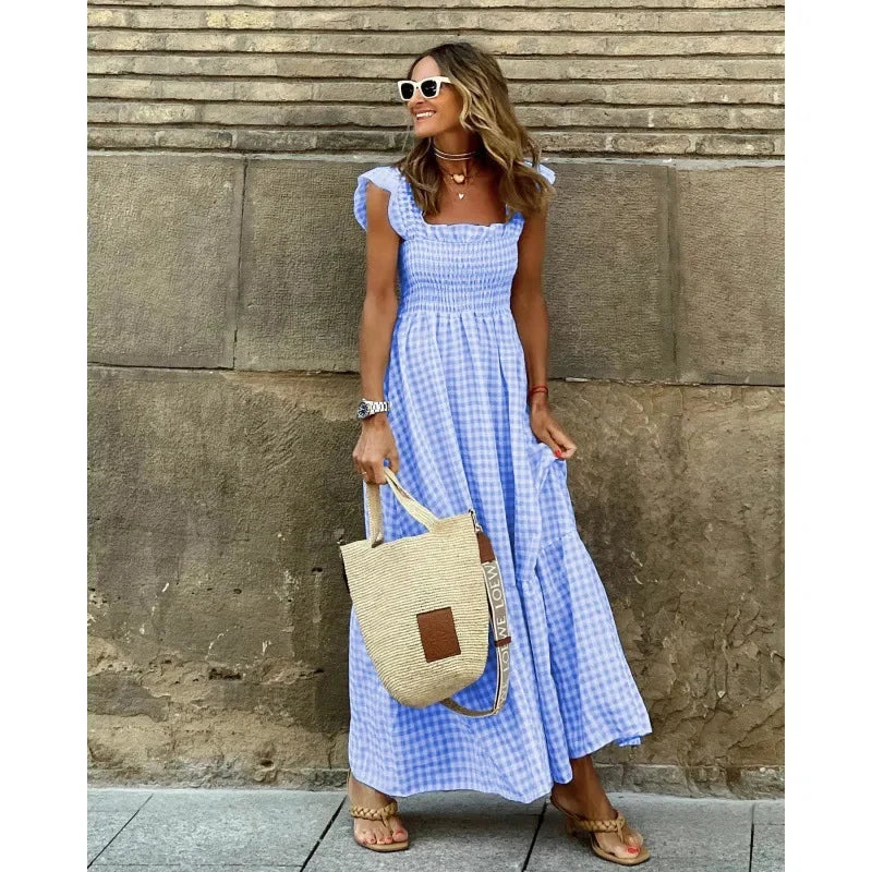 Jayne | Vestido Largo sin Mangas con Escote Cuadrado