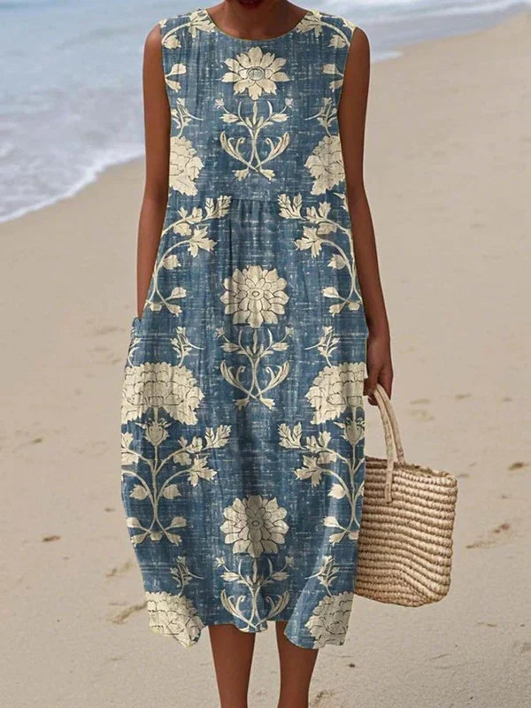 Talia | Vestido Midi sin Mangas