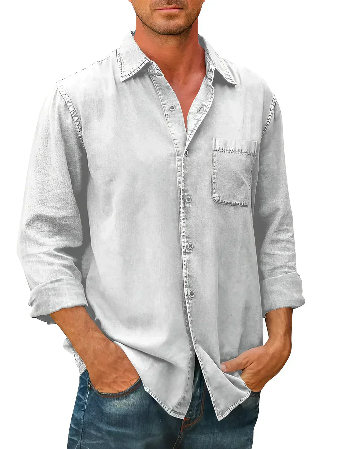 Agustín - Camisa de manga larga casual