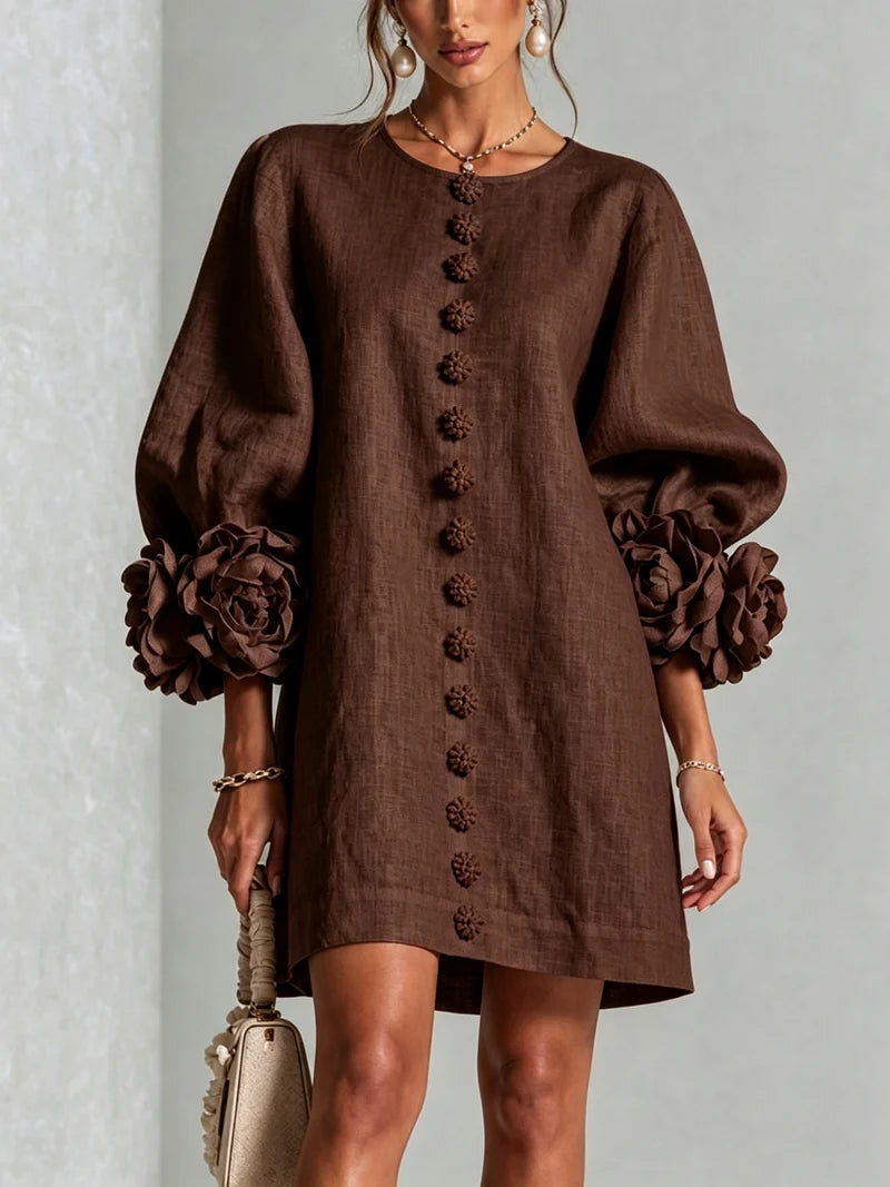 Dena | Vestido Corto con Estampado Floral + Bolso de Regalo