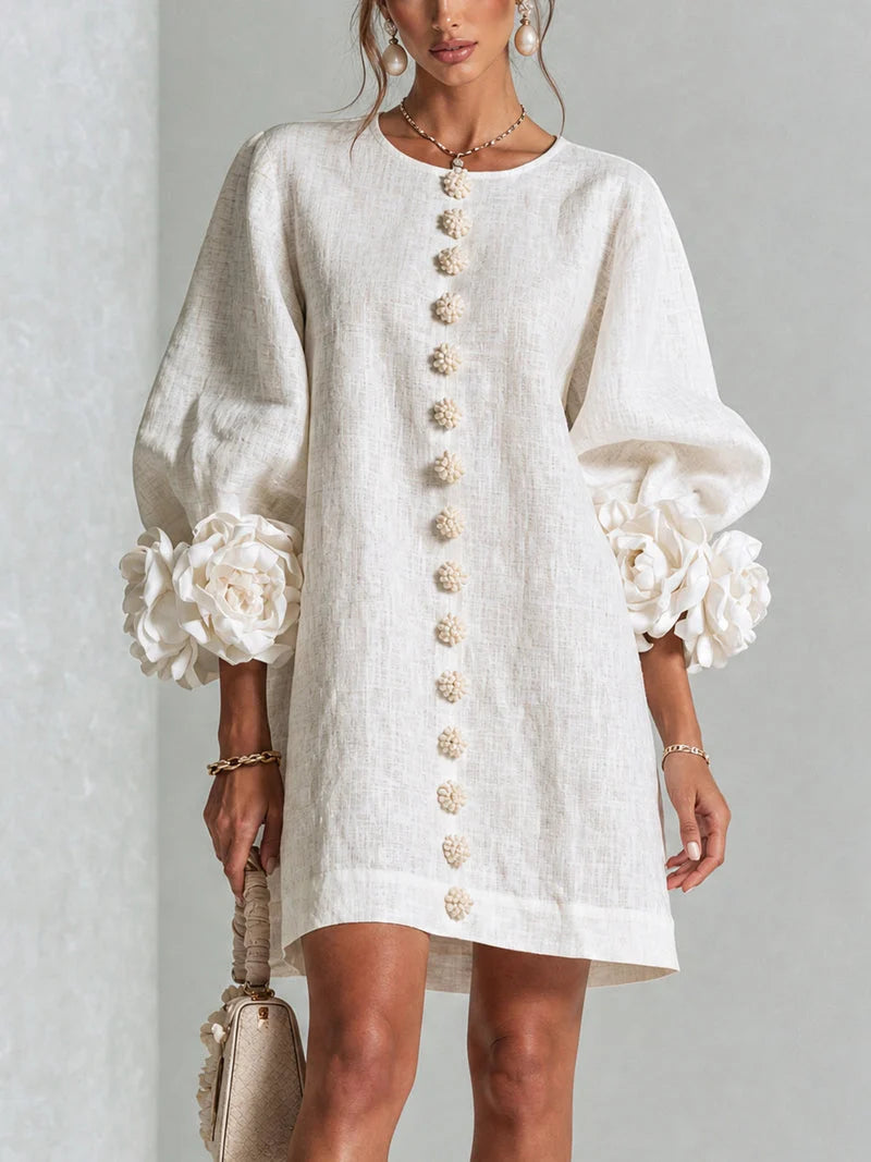 Dena | Vestido Corto con Estampado Floral + Bolso de Regalo