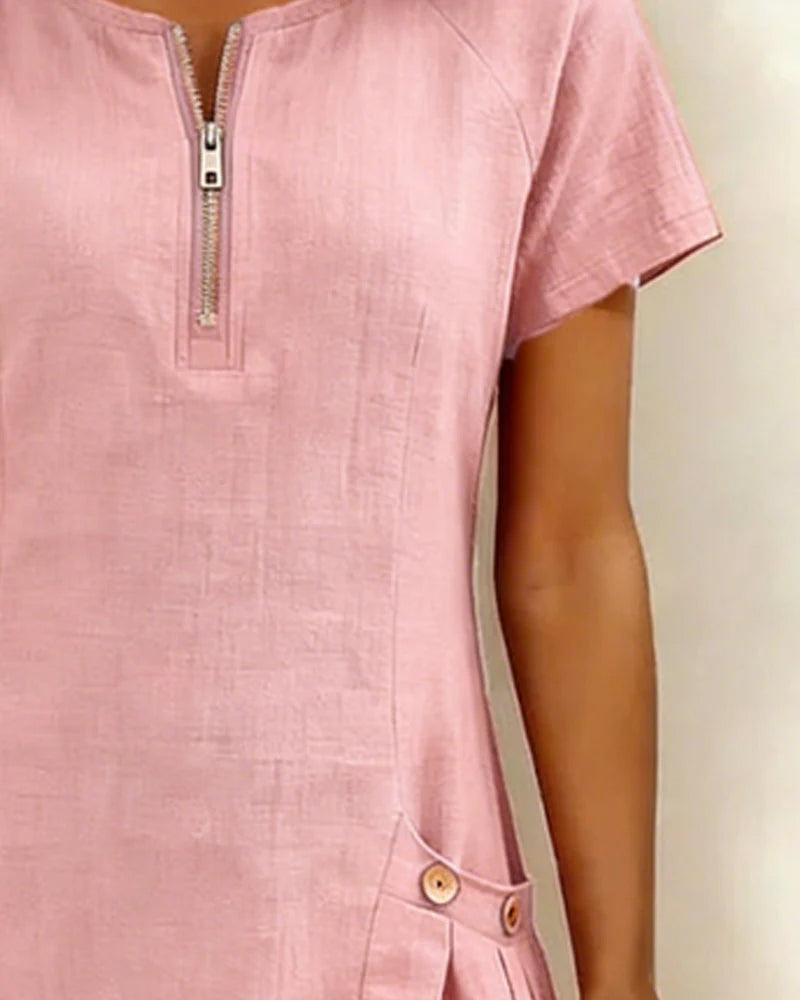Claudia | Vestido de Algodón con Cremallera