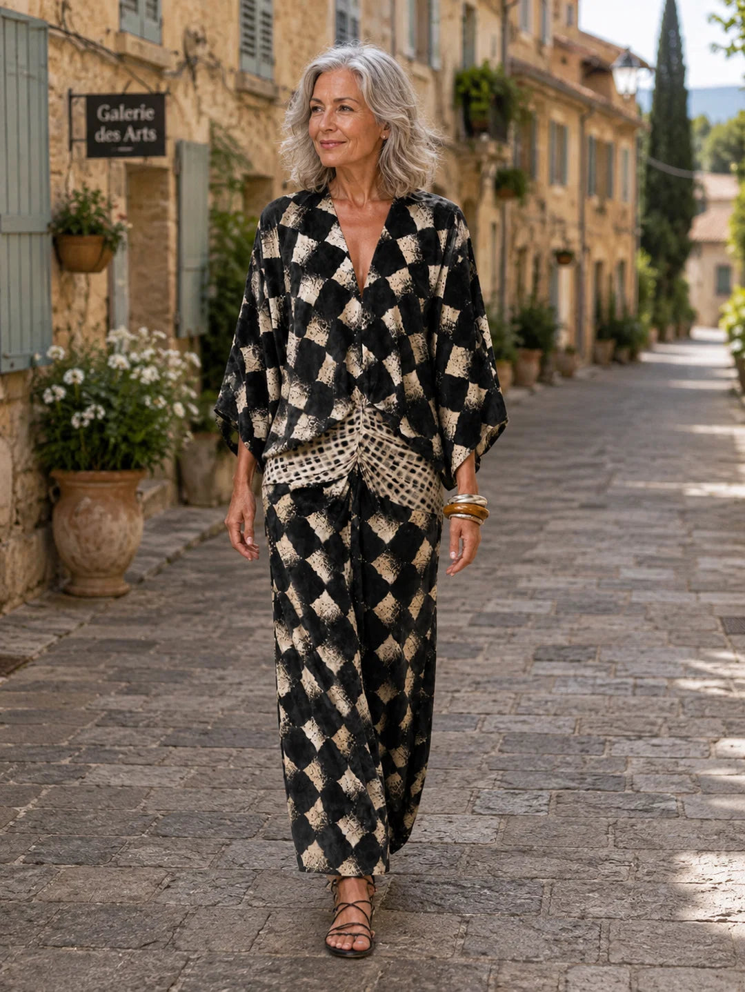 Meeria | Conjunto Elegante con Estampado Artístico