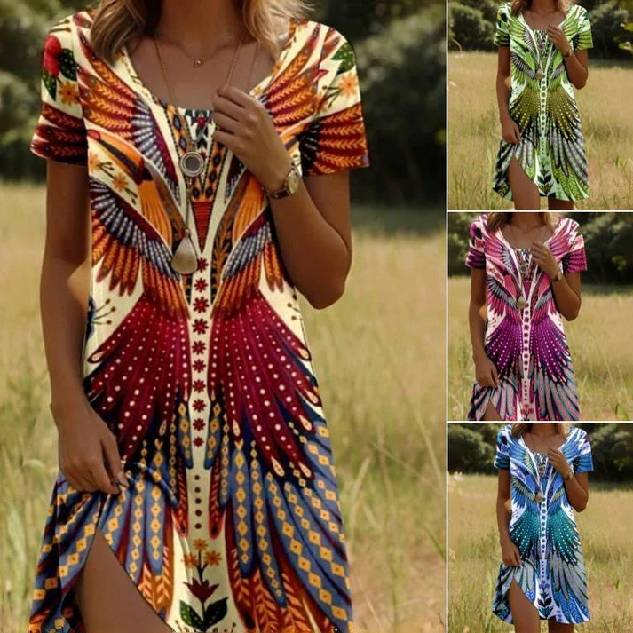 Arlette | Vestido Floral de Manga Corta para Mujer