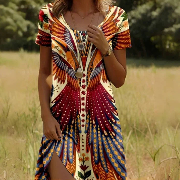 Arlette | Vestido Floral de Manga Corta para Mujer