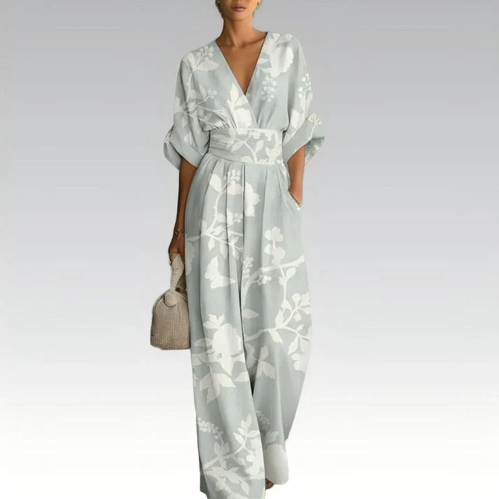 Sira | Mono Estampado Elegante con Escote en V